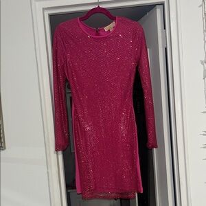 MICHAEL Michael Kors Pink Sequin Midi Dress